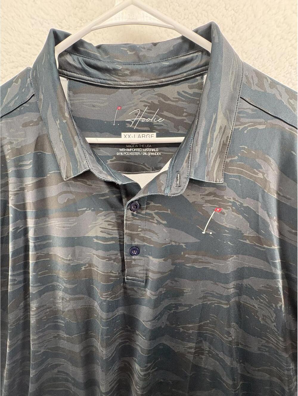 Hoolie Performance Golf Polo Tiger Stripe Camo Mens 2XL XXL Made In USA